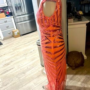 Orange Evening Gown